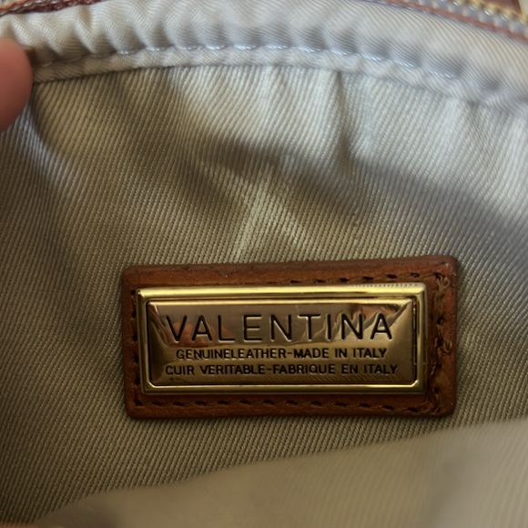 VALENTINA Crossbody handbag color pink/brown strap and trimming *New - Picture 4 of 7